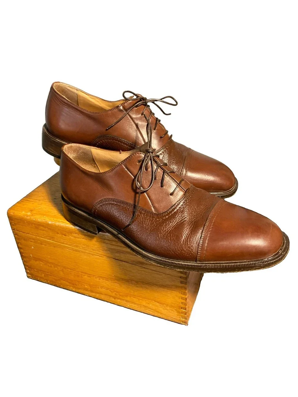 Florsheim Imperial Mens Oxfords 90063 9.5 D Leather Made In Italy